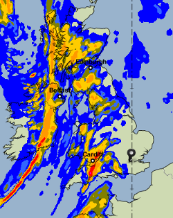 map of UK rainfall