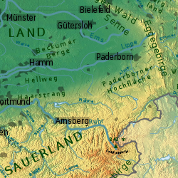 topography of North Rhine-Westphalia